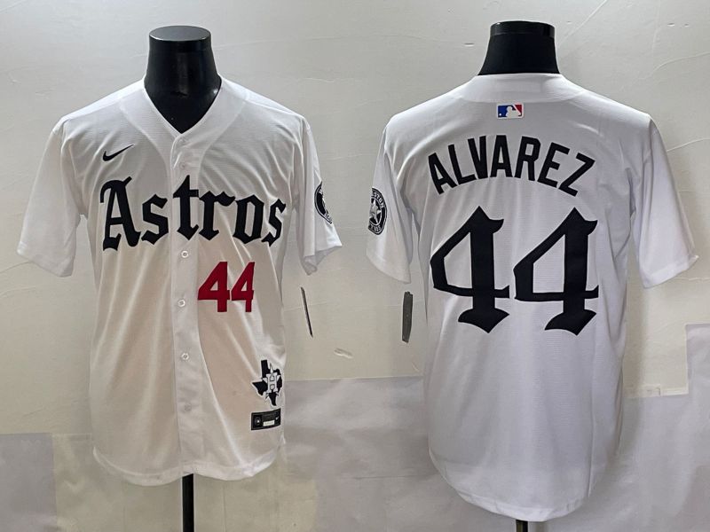 Men 2025 Houston Astros #44 Alvarez White Five generations Joint Name Nike MLB Jersey style 4